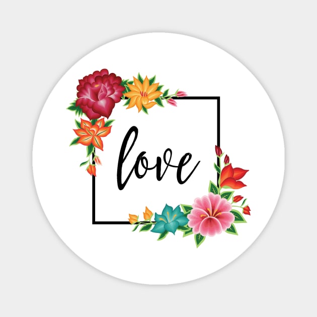 Floral Love Frame Magnet by Akbaly